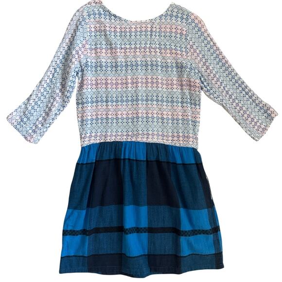 Ace & Jig Scoop Neck Mixed Media Buffalo Plaid Mini Dress Size XS - Picture 10 of 10